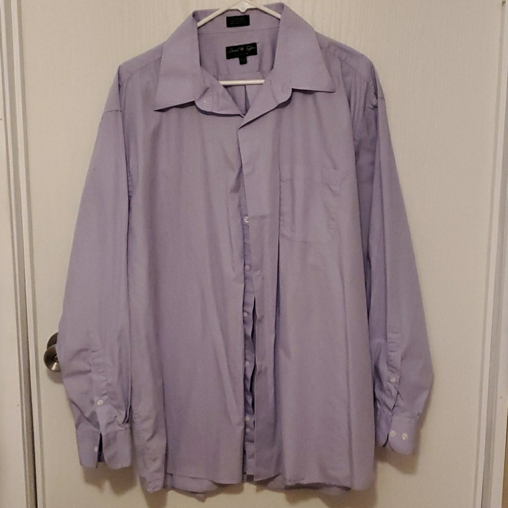 Men's David Taylor Lavender LS Dress Shirt EUC